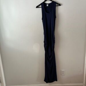 VENUS Navy Sleeveless Ruched Maxi Dress